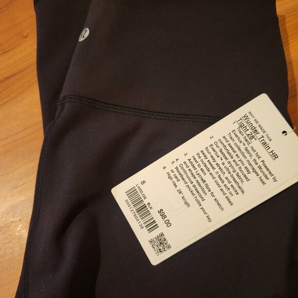 Wunder Train HR Tight 28" Black Size 8 - Picture 2 of 4